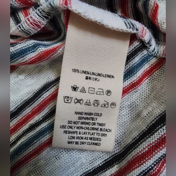 NWT Free People We The Free Linen Twist Back White Striped Tank Top XS - Picture 6 of 8